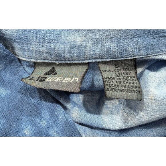 Vintage 90s Blue Tie Dye Top Pants Set Misses Size S L - Picture 9 of 11